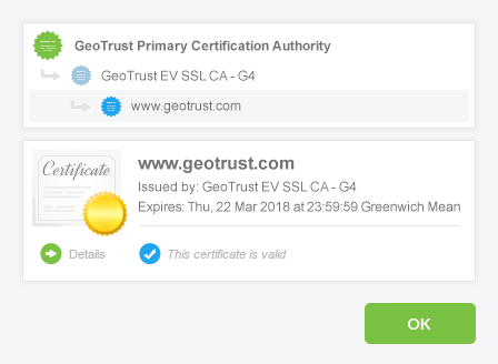 Extended Validation SSL Details